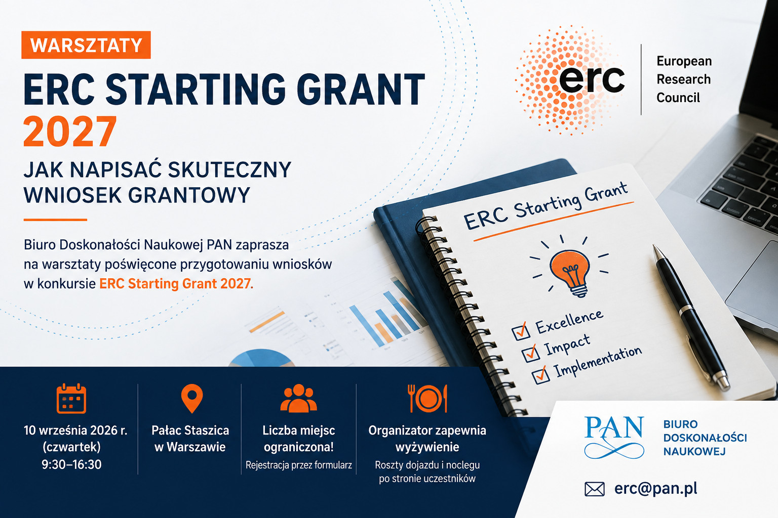 ERC Starting Grant 2027 – warsztaty z przygotowania wniosku grantowego