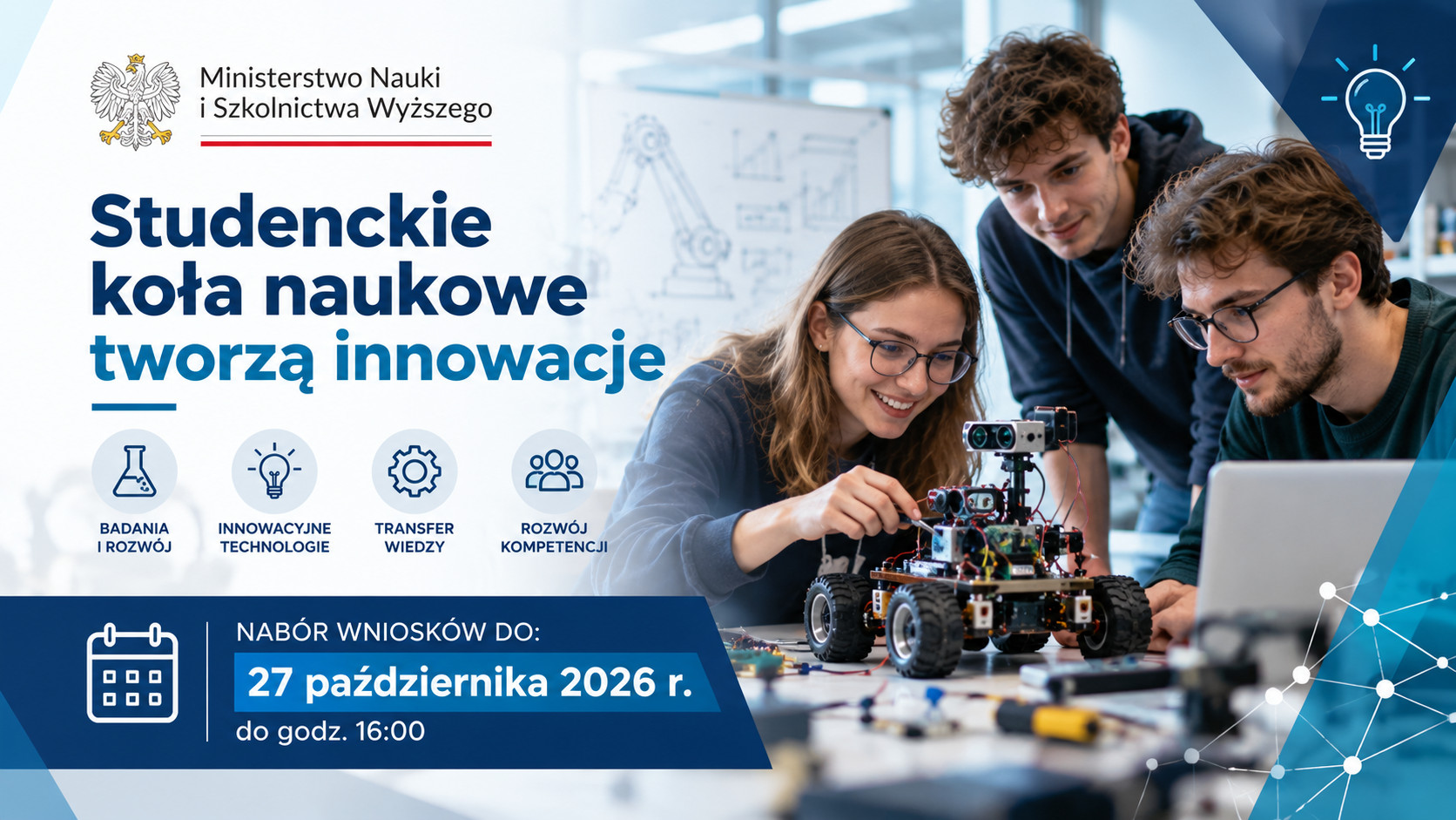 MNiSW: Studenckie koła naukowe tworzą innowacje – nabór do 27 października 2026 r.